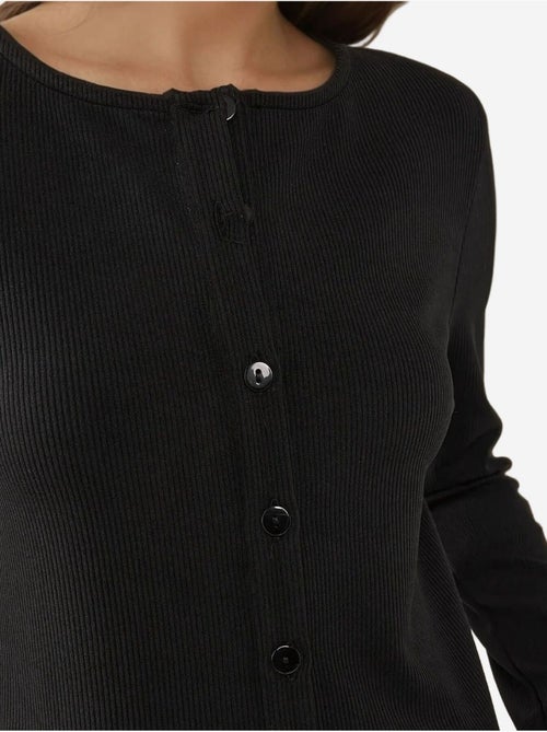Cardigan de malha com gola redonda ajustada hiccup - Kiabi Cardigan de malha com gola redonda ajustada hiccup - Kiabi