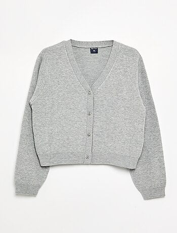 Cardigan de malha compacta com botões prateados