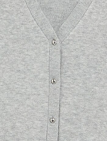 Cardigan de malha compacta com botões prateados