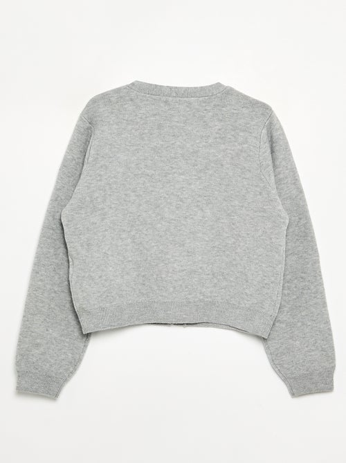 Cardigan de malha compacta com botões prateados - Kiabi