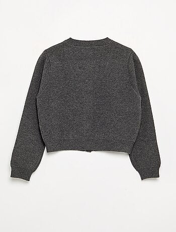 Cardigan de malha compacta com botões prateados