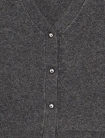 Cardigan de malha compacta com botões prateados