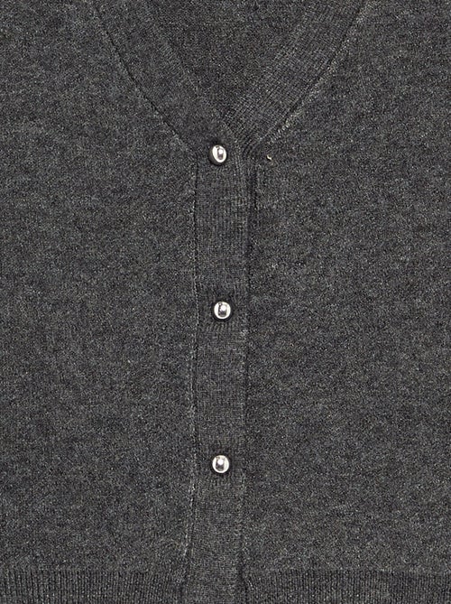 Cardigan de malha compacta com botões prateados - Kiabi