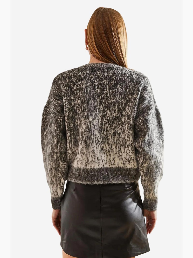 Cardigan de malha escovada com botões lucci Cinza escuro - Kiabi
