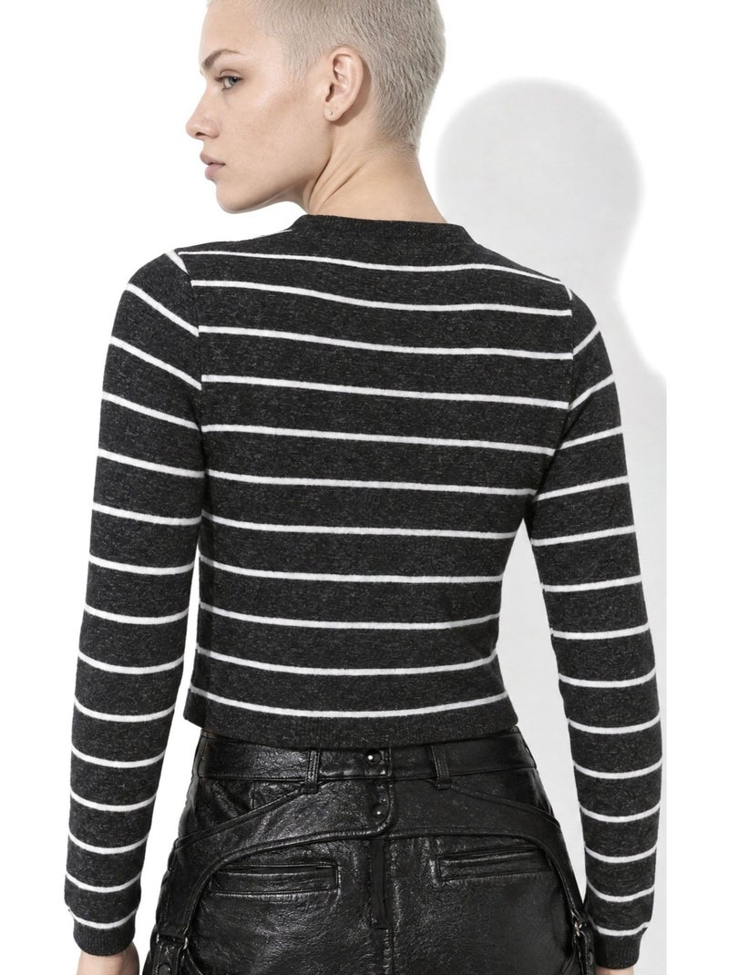 Cardigan de malha feminino busem Cinza-preto - Kiabi