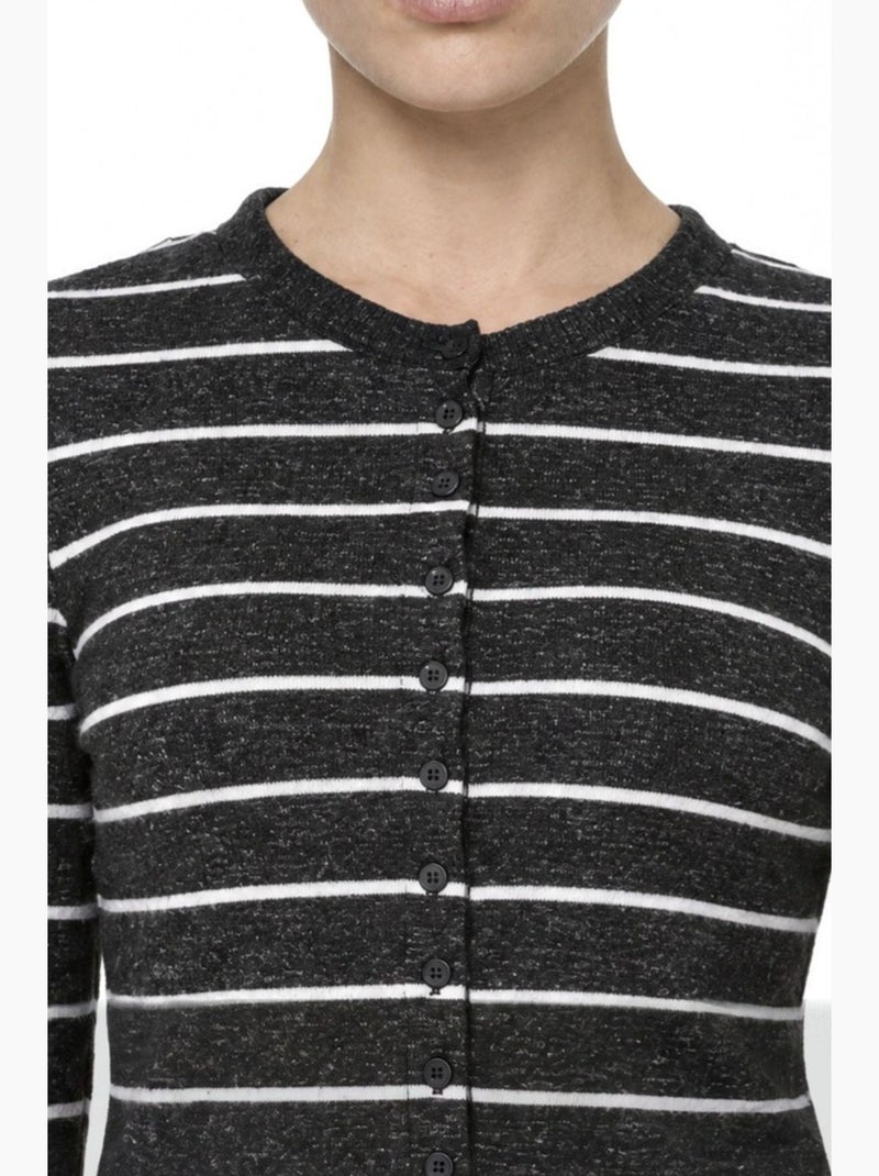 Cardigan de malha feminino busem Cinza-preto - Kiabi