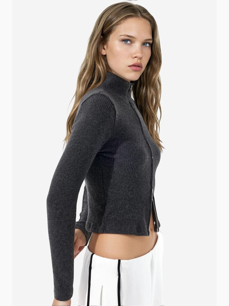 Cardigan de malha feminino busem Cinza-preto - Kiabi