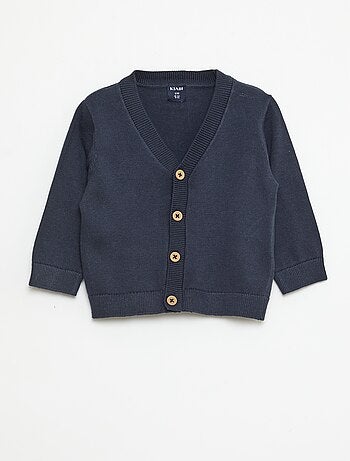 Cardigan de malha fina com gola em V