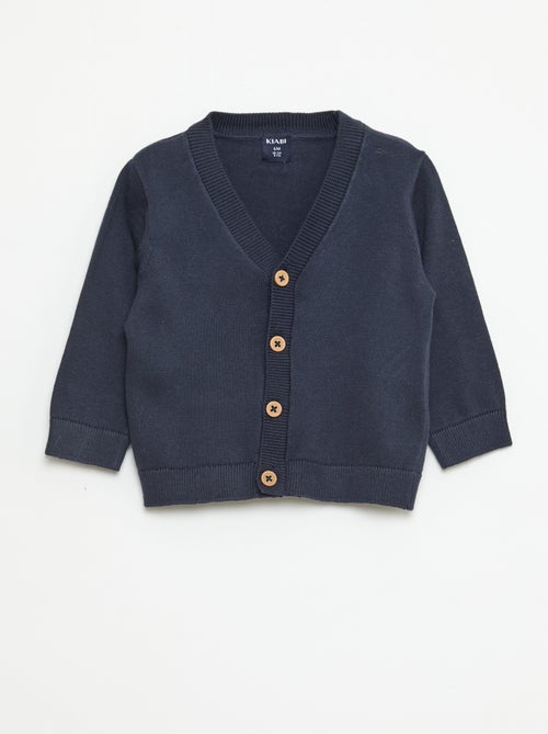 Cardigan de malha fina com gola em V - Kiabi