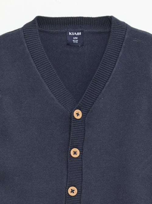 Cardigan de malha fina com gola em V - Kiabi