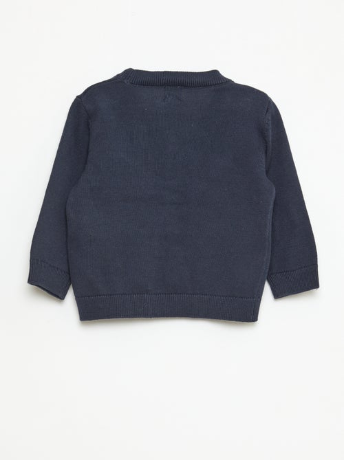 Cardigan de malha fina com gola em V - Kiabi