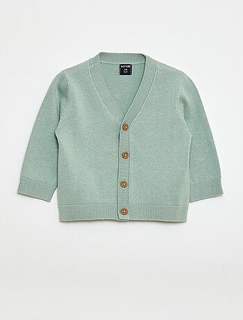 Cardigan de malha fina com gola em V