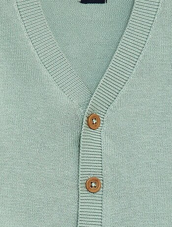Cardigan de malha fina com gola em V