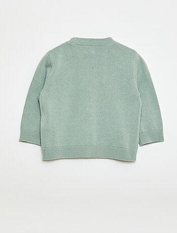 Cardigan de malha fina com gola em V