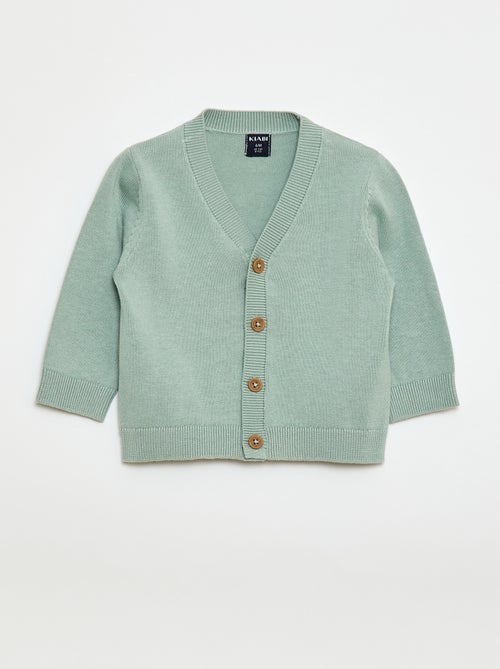 Cardigan de malha fina com gola em V - Kiabi