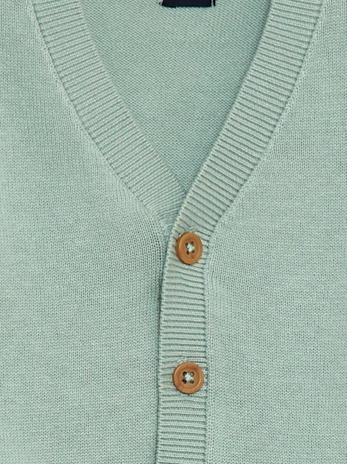Cardigan de malha fina com gola em V - Kiabi