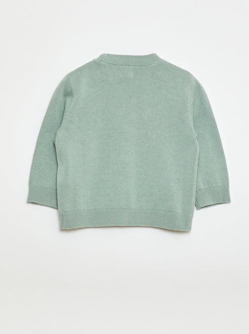 Cardigan de malha fina com gola em V - Kiabi