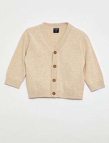 Cardigan de malha fina com gola em V