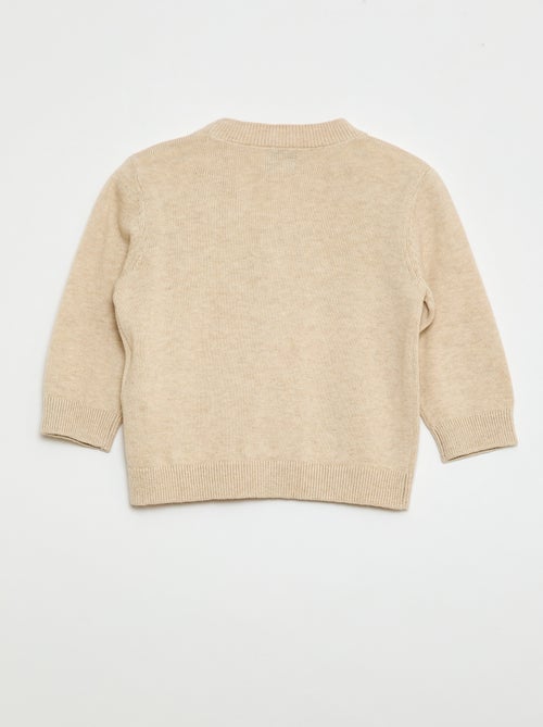 Cardigan de malha fina com gola em V - Kiabi