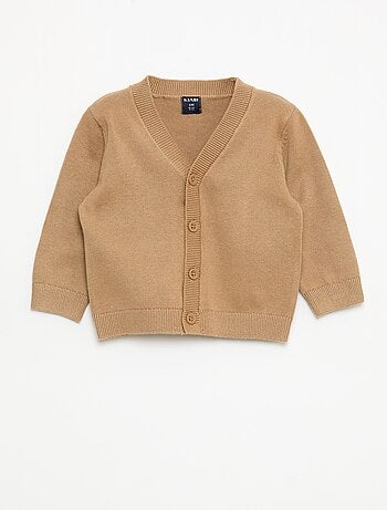 Cardigan de malha fina com gola em V