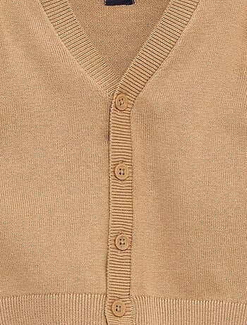 Cardigan de malha fina com gola em V