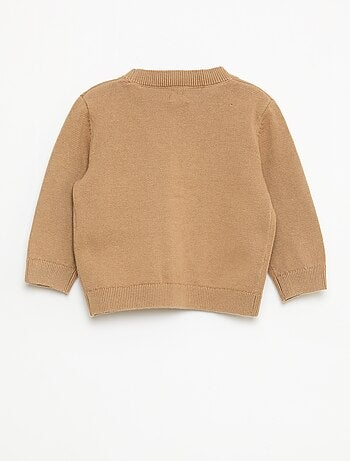 Cardigan de malha fina com gola em V