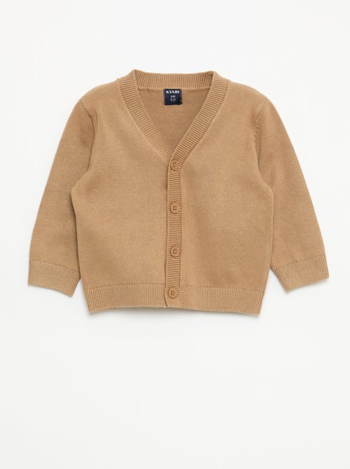 Cardigan de malha fina com gola em V - Kiabi
