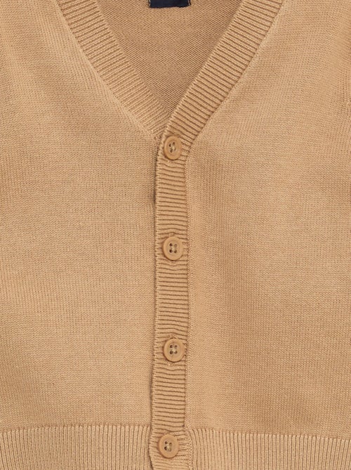 Cardigan de malha fina com gola em V - Kiabi