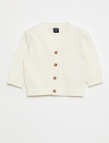 Cardigan de malha fina com gola em V