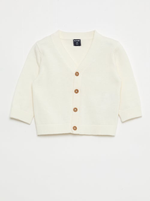 Cardigan de malha fina com gola em V - Kiabi