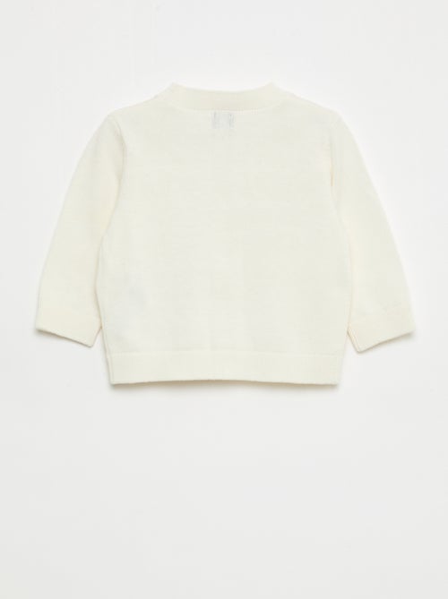 Cardigan de malha fina com gola em V - Kiabi