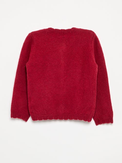 Cardigan de malha fina com laços fantasia - Kiabi