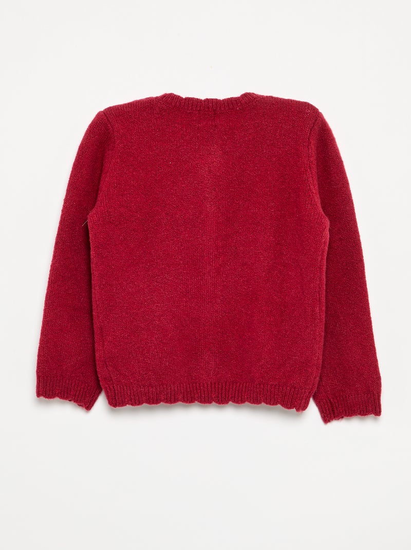 Cardigan de malha fina com laços fantasia Vermelho - Kiabi