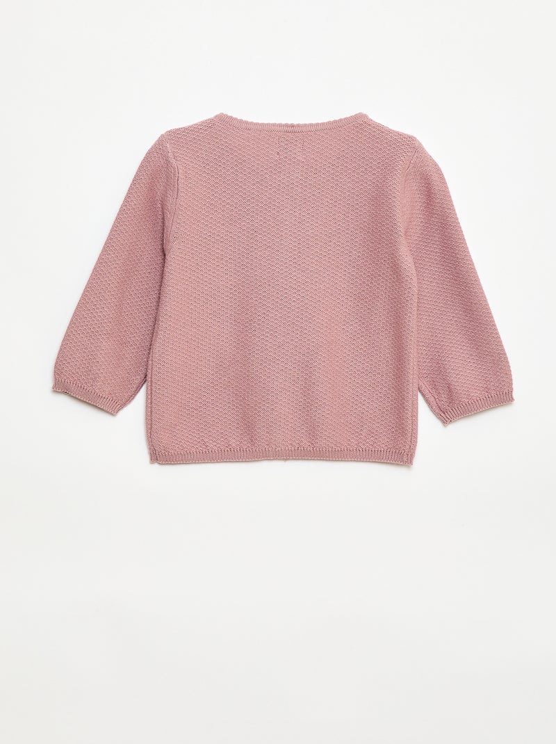 Cardigan de malha fina lisa Rosa - Kiabi