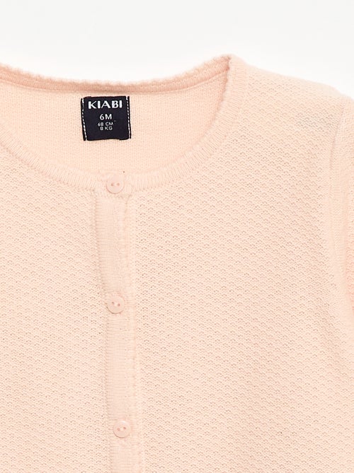 Cardigan de malha fina lisa - Kiabi