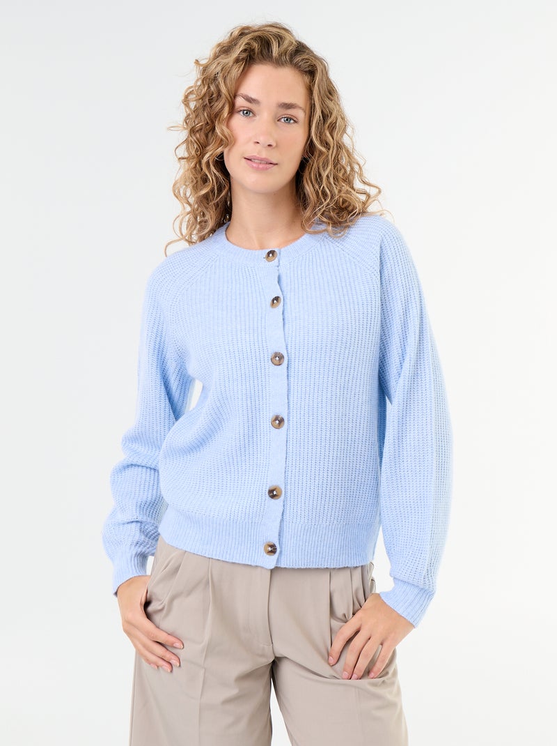 Cardigan de malha grossa Azul - Kiabi
