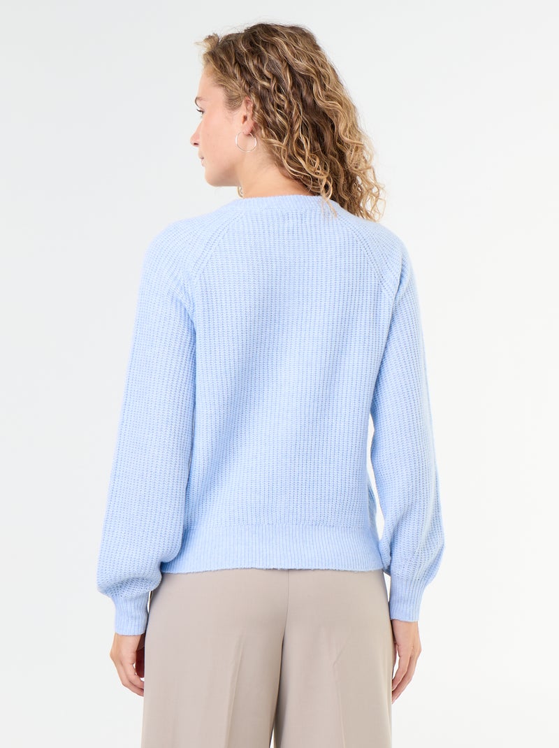 Cardigan de malha grossa Azul - Kiabi