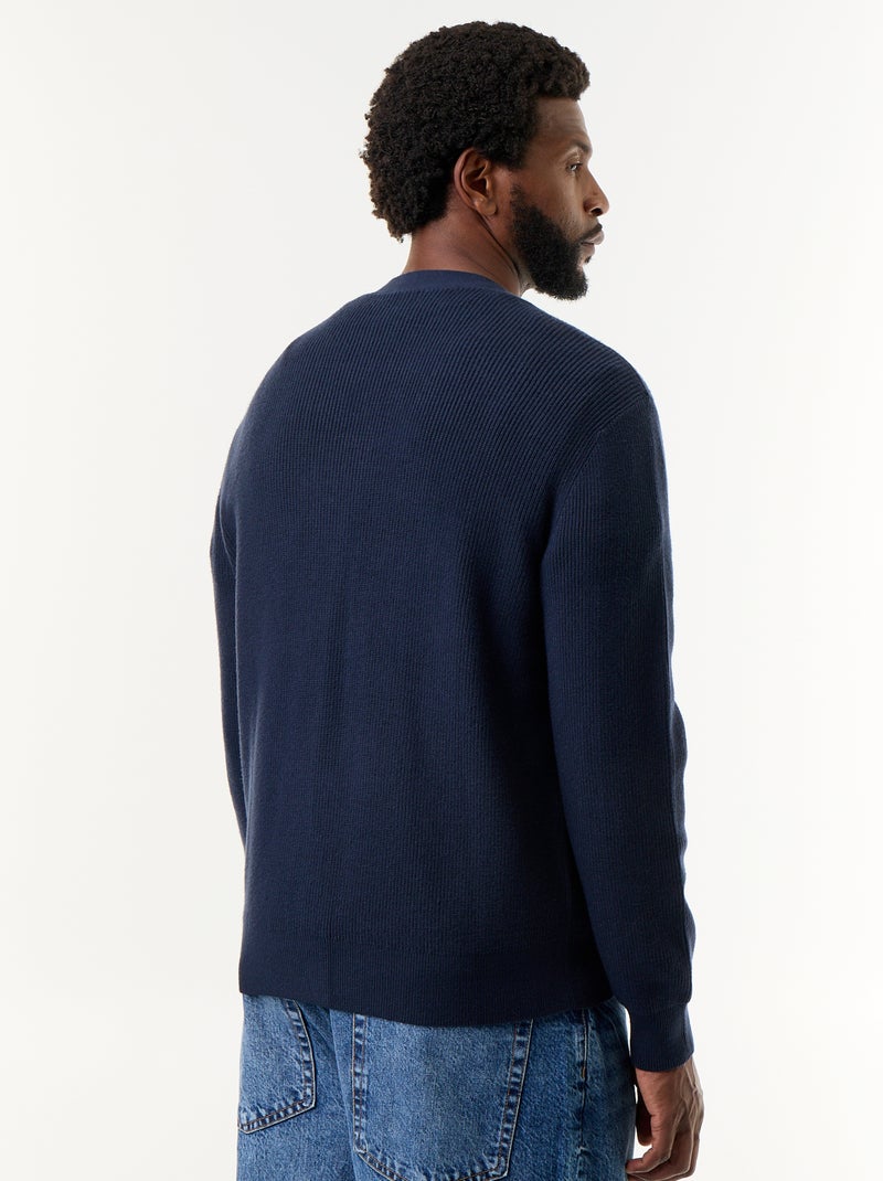 Cardigan de malha grossa Azul - Kiabi