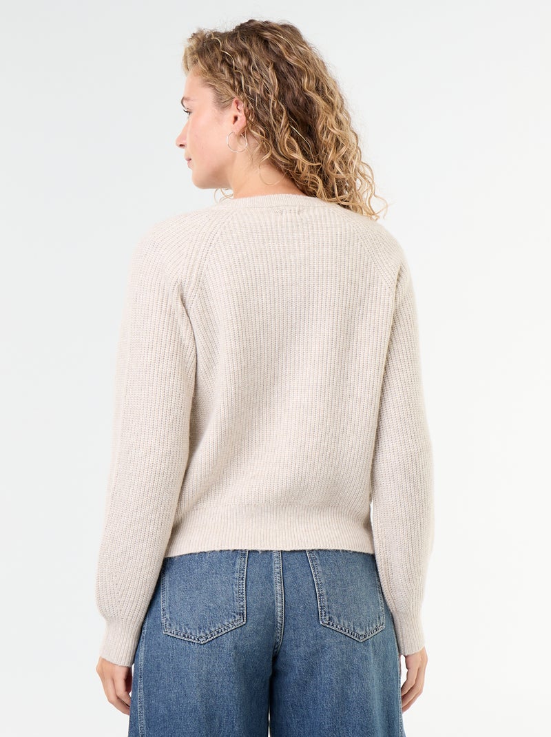 Cardigan de malha grossa Cinza - Kiabi