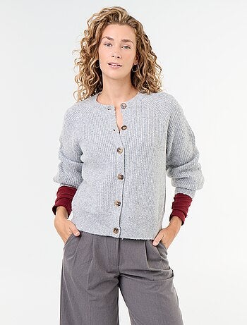 Cardigan de malha grossa