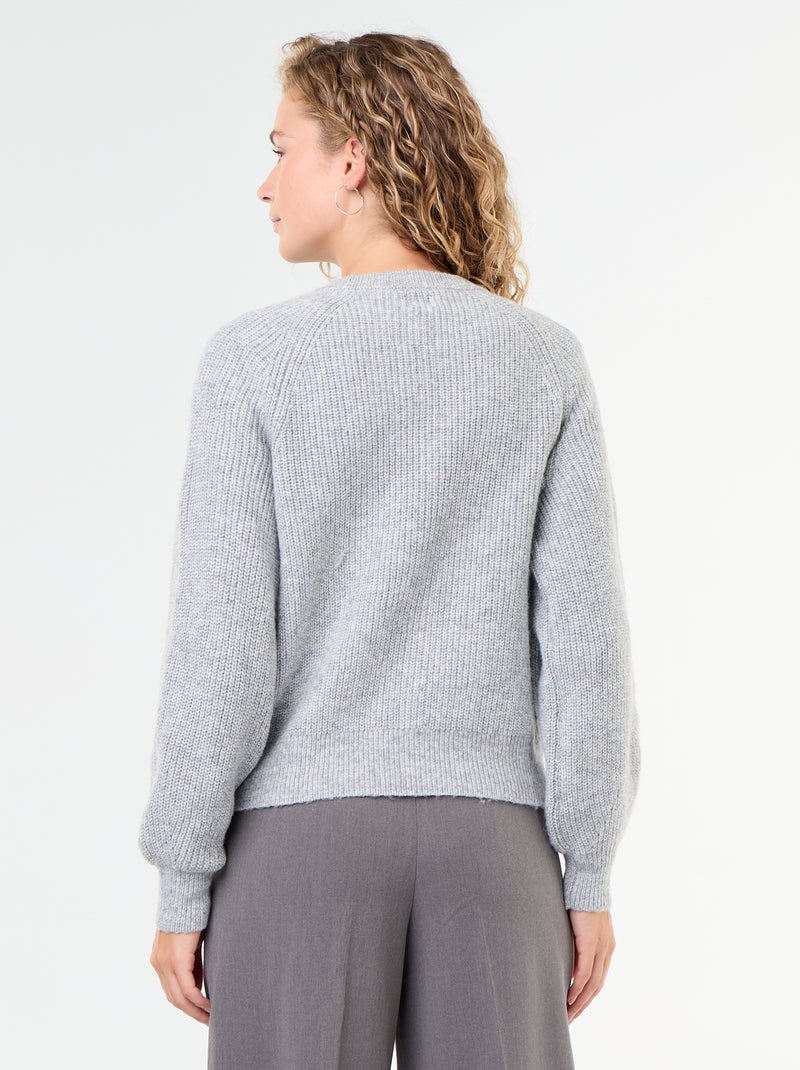 Cardigan de malha grossa Cinza - Kiabi
