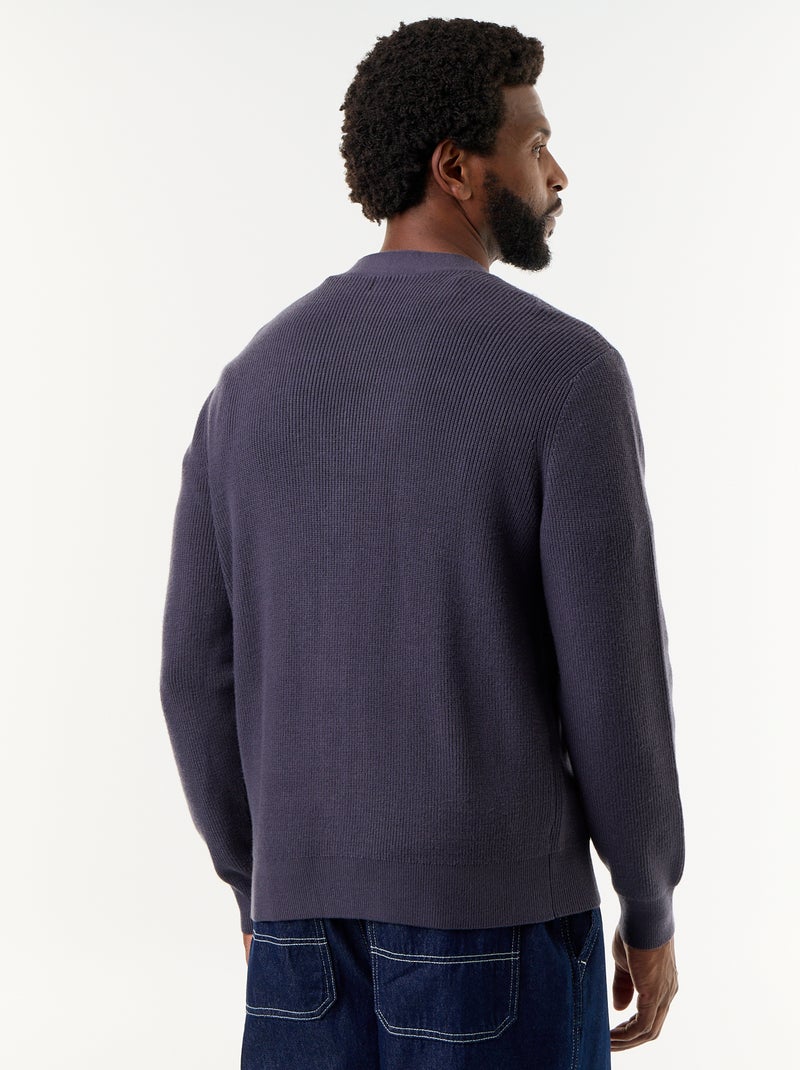 Cardigan de malha grossa Cinza - Kiabi