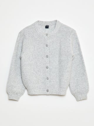 Cardigan de malha grossa lisa
