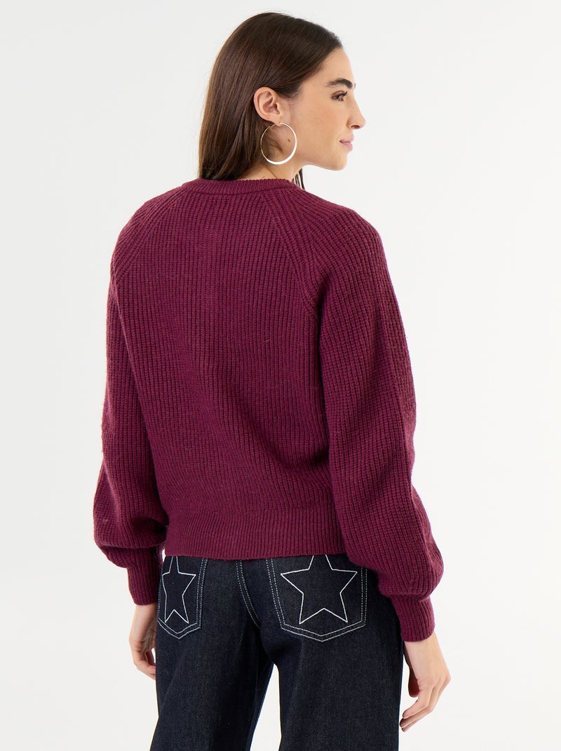 Cardigan de malha grossa Rosa - Kiabi