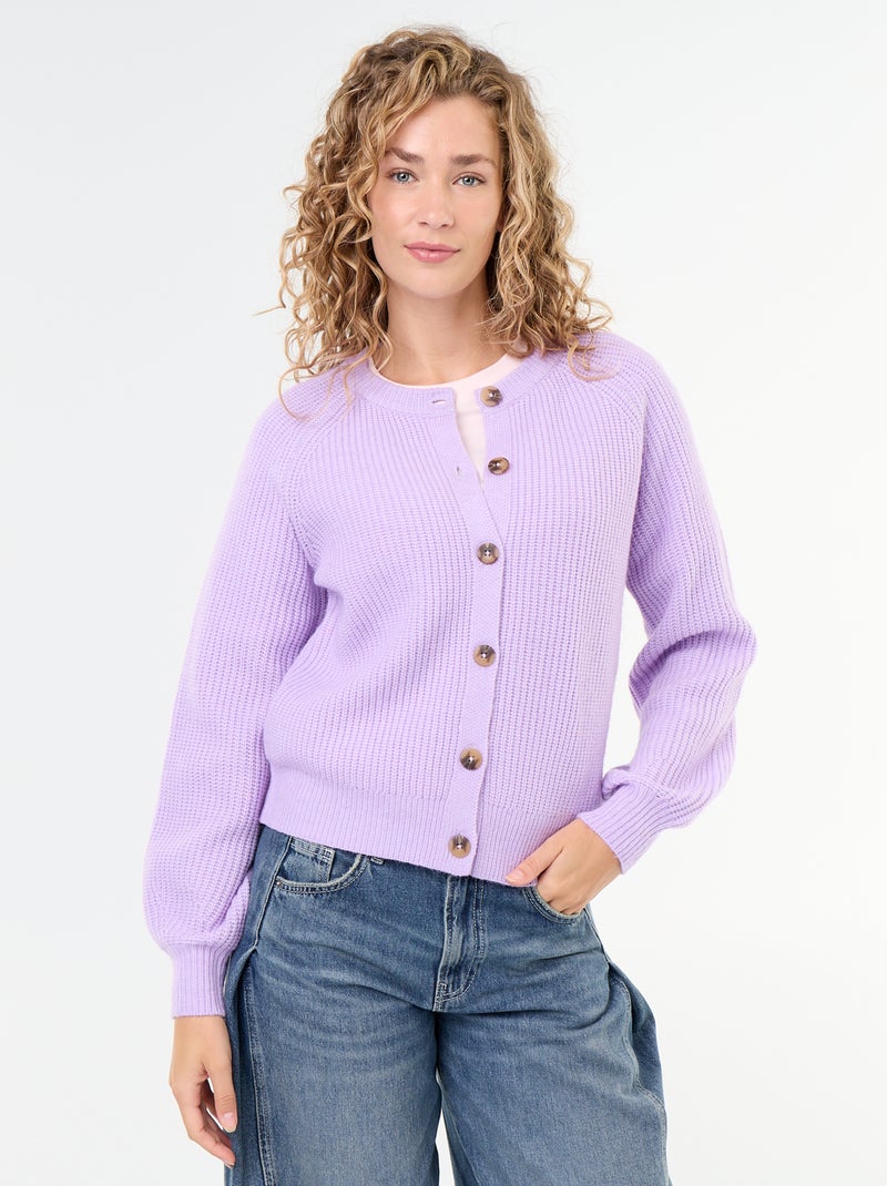 Cardigan de malha grossa Violeta - Kiabi