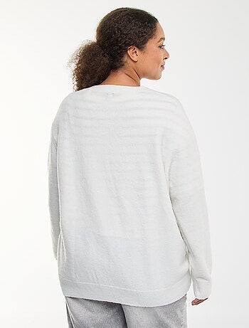 Cardigan de malha mesclada com botões retrô