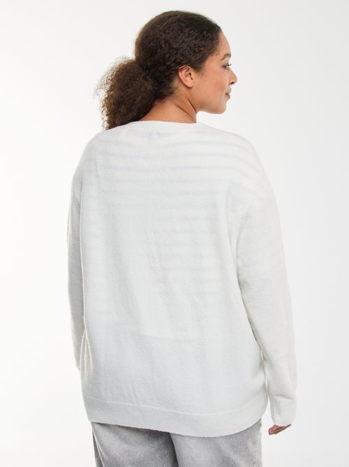 Cardigan de malha mesclada com botões retrô - Kiabi