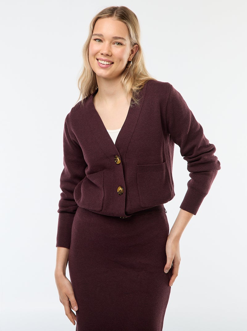 Cardigan de malha otomana Violeta - Kiabi