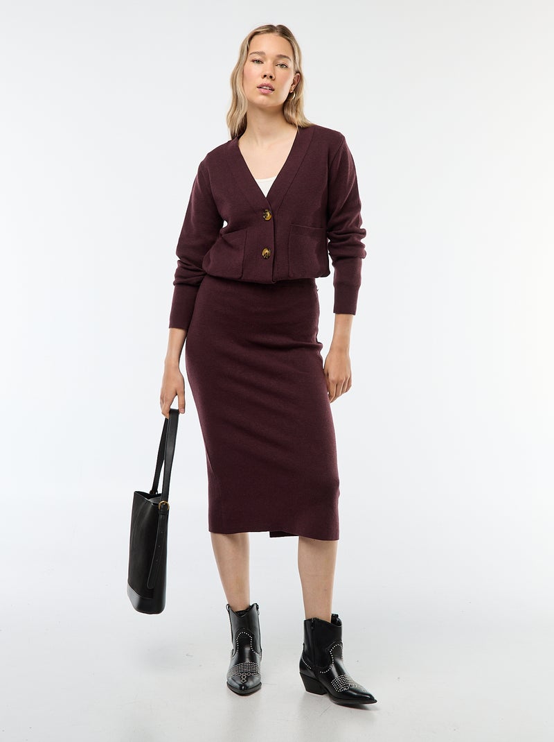 Cardigan de malha otomana Violeta - Kiabi