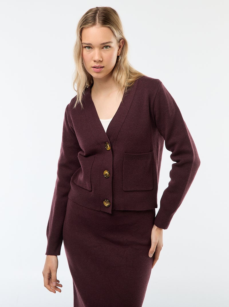 Cardigan de malha otomana Violeta - Kiabi